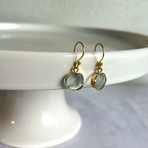 24k GOLD AQUAMARINE EARRINGS